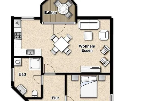 Grundriss Juist Zauber - Haus 3 Ferienwohnung Christina