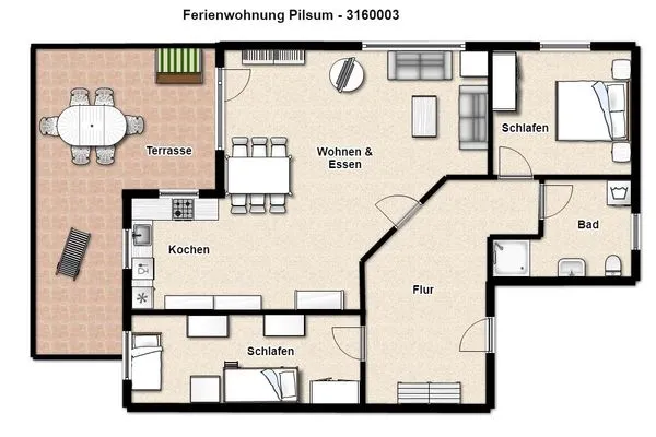 Grundriss Luv und Lee Ferienwohnung Pilsum