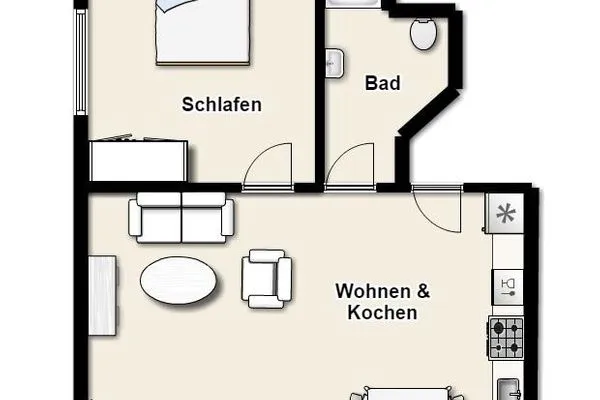 Grundriss Hus Strandloperke Ferienwohnung 5