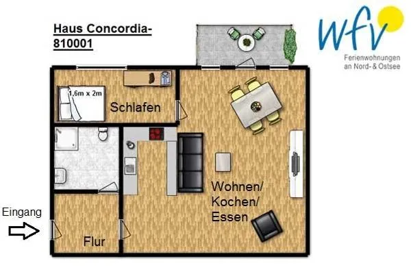 Grundriss Haus Concordia Ferienwohnung 1