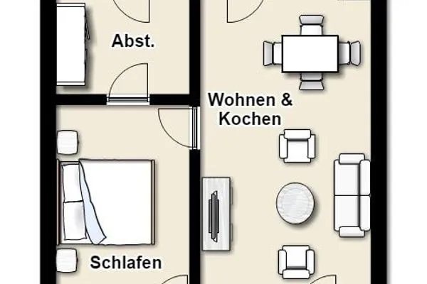 Grundriss Dünenpark Binz Ferienwohnung 215