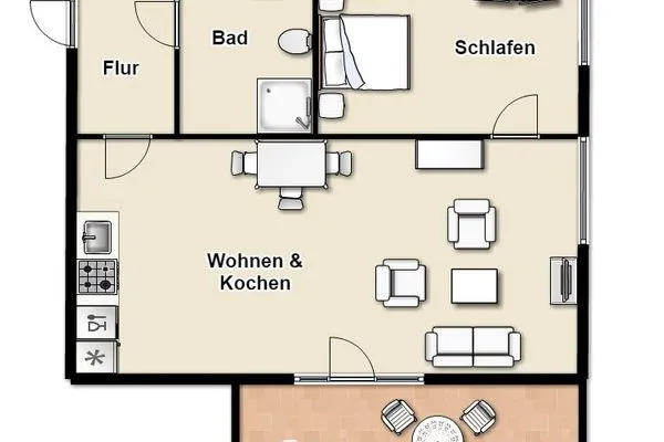 Grundriss Juist Zauber - Haus 1 Ferienwohnung Rüping
