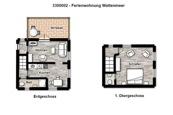 Grundriss Ferienhaus "Kleines Haus Juist" Ferienwohnung Wattenmeer