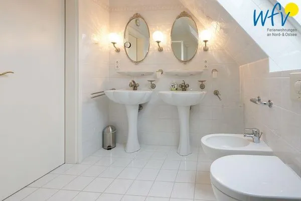 Badezimmer Juist Zauber - Haus 2 Ferienwohnung Caprasse