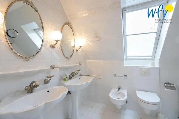 Badezimmer Juist Zauber - Haus 2 Ferienwohnung Caprasse