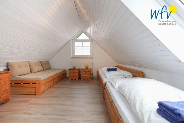 Schlafzimmer Juist Zauber - Haus 3 Ferienwohnung Möwennest