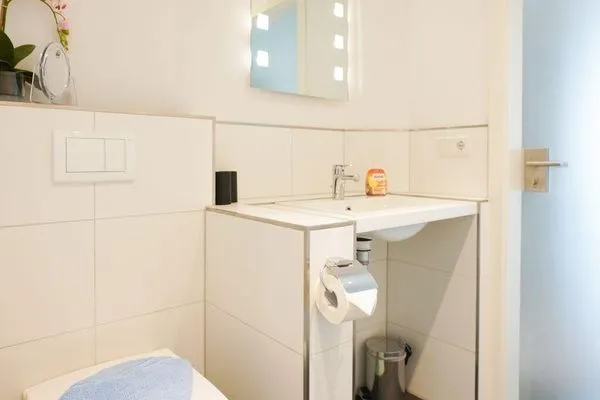 Badezimmer Haus Wilhelmshöhe Ferienwohnung Meeresblick