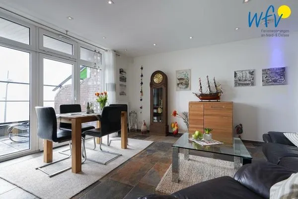 Wohnzimmer Haus Wilhelmshöhe Ferienwohnung Meeresblick