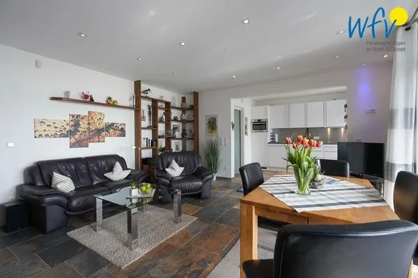 Wohnzimmer Haus Wilhelmshöhe Ferienwohnung Meeresblick