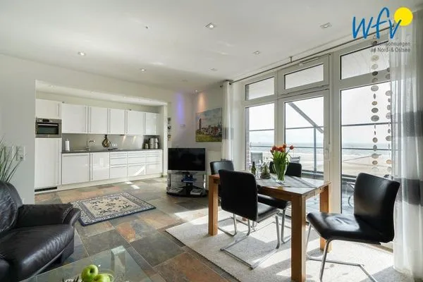 Wohnzimmer Haus Wilhelmshöhe Ferienwohnung Meeresblick