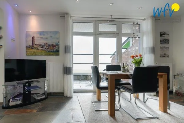 Wohnzimmer Haus Wilhelmshöhe Ferienwohnung Meeresblick