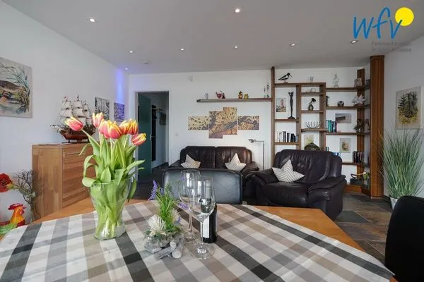 Wohnzimmer Haus Wilhelmshöhe Ferienwohnung Meeresblick