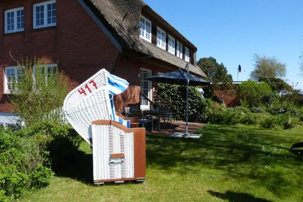 Strandkor an der Ferienwohnung Reethuk in Norddorf auf Amrum Haus Pesel Ferienwohnung *Reethuk*