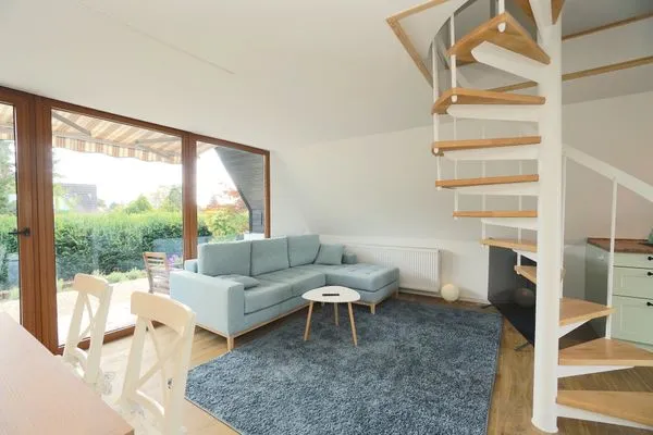 Wohnzimmer  Modernes Nurdachhaus in ruhiger Feriensiedlung direkt am Wittensee mit Seeblick