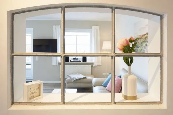 Wohnzimmer  Ferienwohnung Seegras - mit SPIELSCHEUNE, direkt am Wittensee