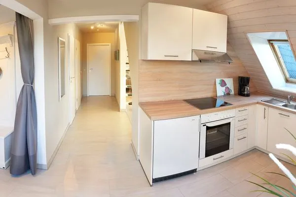 Küche / Küchenzeile  Ferienwohnung Wasserspiel am Wittensee - mit SPIELSCHEUNE