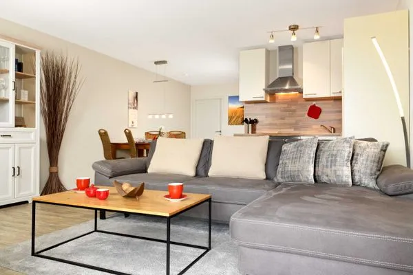 Wohnzimmer Residenz am Yachthafen Hafentraum