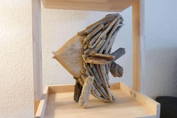 Treibholzdekoration in der Ferienwohnung Kniepsand in Wittdün auf Amrum Haus Diana Ferienwohnung „Kniepsand"