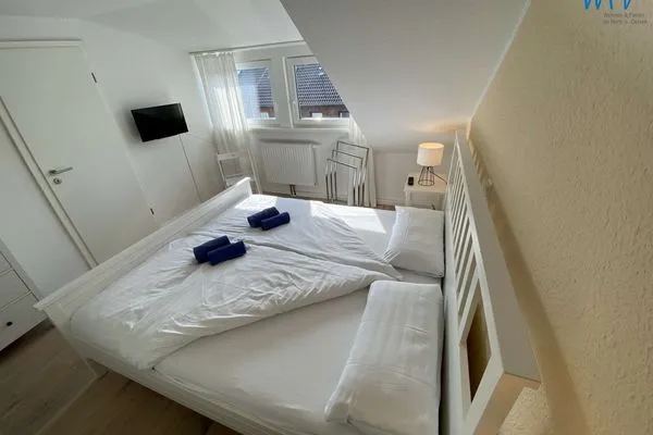 Schlafzimmer Ferienhäuser Siedlerstraße 11 Wangerooger Inselhäuschen