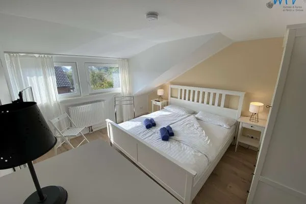 Schlafzimmer Ferienhäuser Siedlerstraße 11 Wangerooger Inselhäuschen