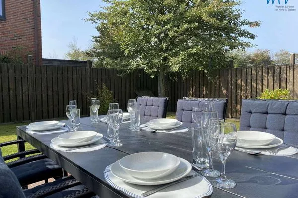 Terrasse Ferienhäuser Siedlerstraße 11 Wangerooger Inselhäuschen