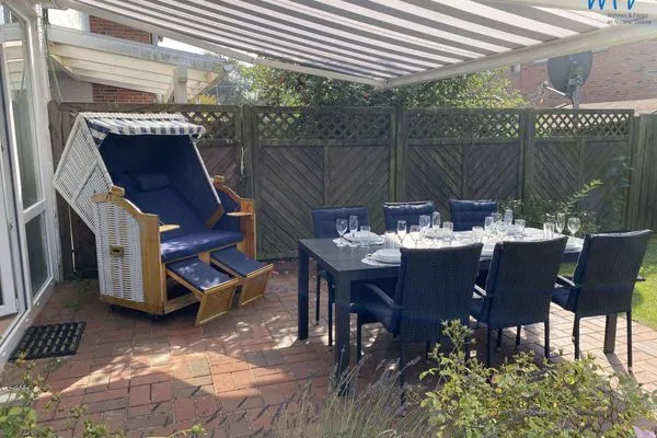 Terrasse Ferienhäuser Siedlerstraße 11 Wangerooger Inselhäuschen