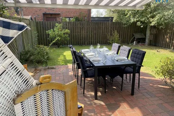 Terrasse Ferienhäuser Siedlerstraße 11 Wangerooger Inselhäuschen