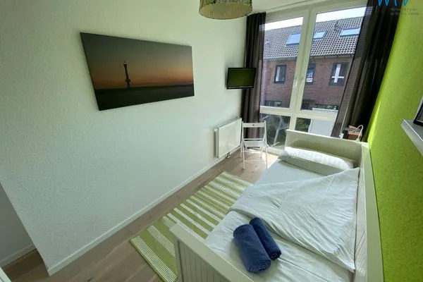 Schlafzimmer Ferienhäuser Siedlerstraße 11 Wangerooger Inselhäuschen