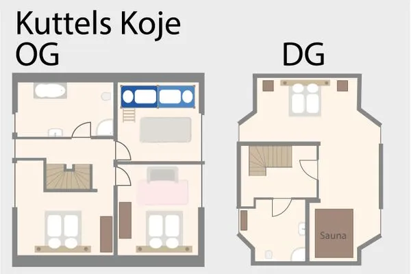 Grundriss OG + DG  Kuttels Koje