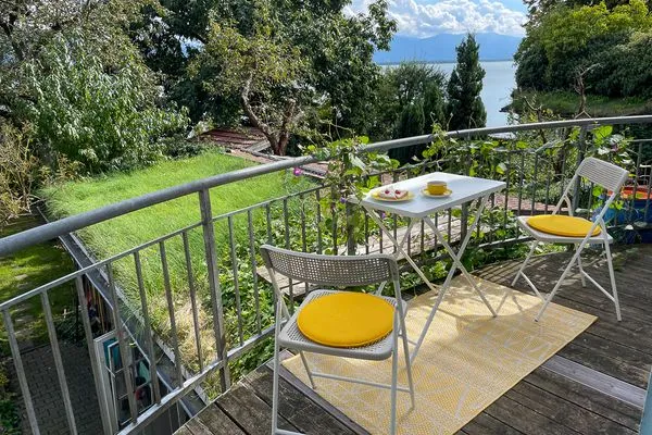  Ferienwohnung Idylle am See Lindau Insel - Gartenblick