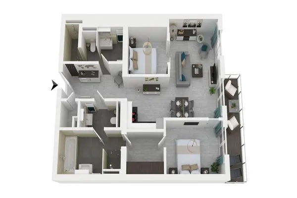 Grundriss der Ferienwohnung Strandlilie  Strandlilie