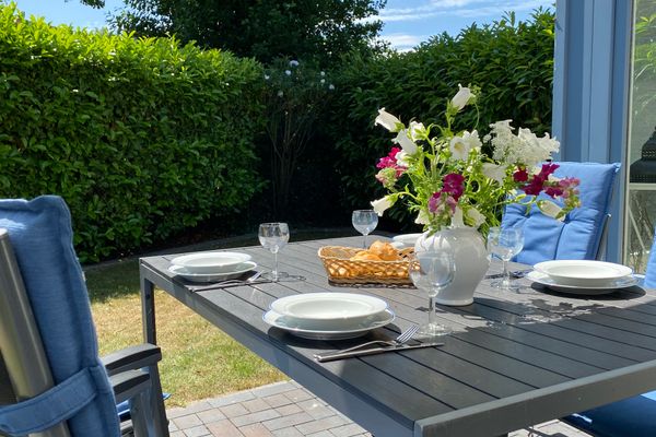  Wiesenstraße 21a Haus Zum Kranich Zingst - Terrasse