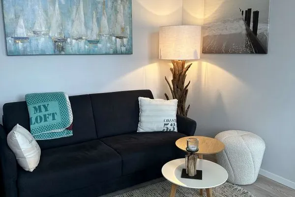 Wohnzimmer Haus Carl Stegmann Ferienwohnung "Lüttje Loft"