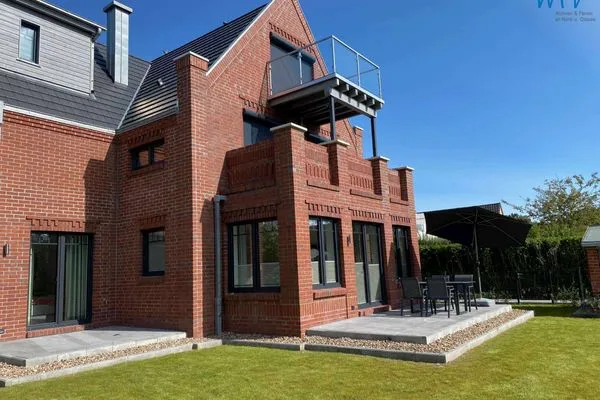 Terrasse Haus im Dorfgroden 14 Ferienwohnung Muschelsucher