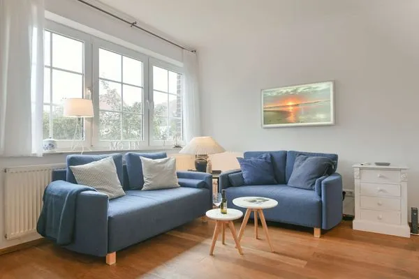 Wohnzimmer Luv und Lee Ferienwohnung Juister Stuv