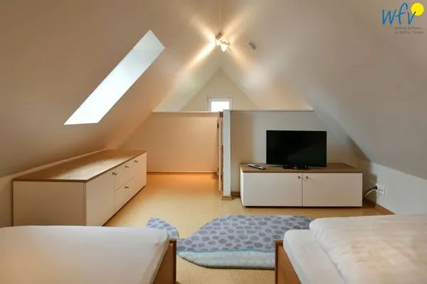 Schlafzimmer Uns to Hus Ferienwohnung Sünnupgang