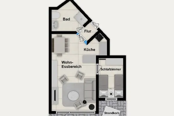 Grundriss Haus Strandblick Ferienwohnung 3