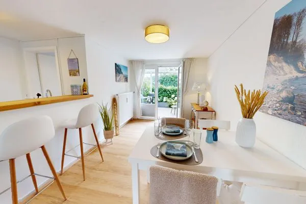 Wohnzimmer Küstenplatz Sandkorn - mit zwei Sonnenterrassen