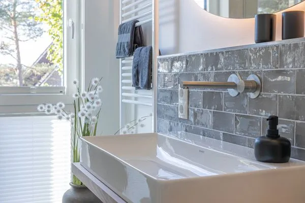 Badezimmer  Strandglück - mit Balkon, direkt am Strand