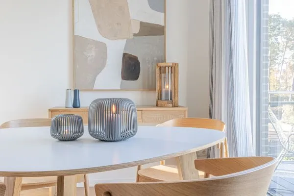 Wohnzimmer  Strandglück - mit Balkon, direkt am Strand