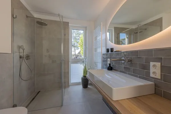 Badezimmer  Strandglück - mit Balkon, direkt am Strand