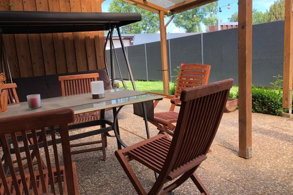  Landhaus Everschop Poppenbüll,Osterhever,Tetenbüll - Gartentisch