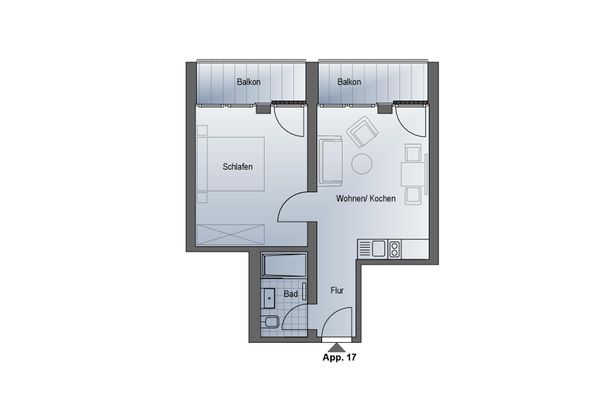 Haus Barth Appartement 17 Zingst - Grundriss