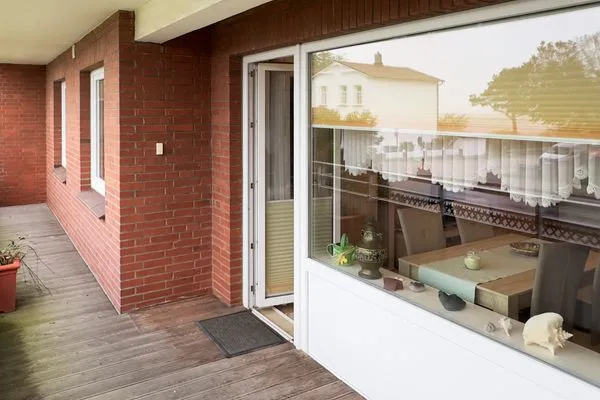 Großer Süd-West-Balkon der Ferienwohnung Meeresbrise in Wittdün auf Amrum Haus Seeadler Ferienwohnung Meeresbrise