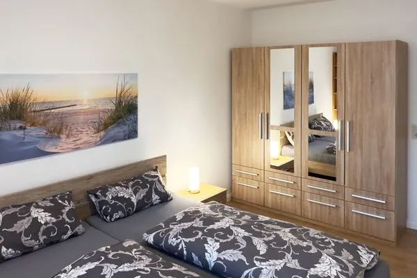 Schlafzimmer der Ferienwohnung Meeresbrise in Wittdün auf Amrum Haus Seeadler Ferienwohnung Meeresbrise