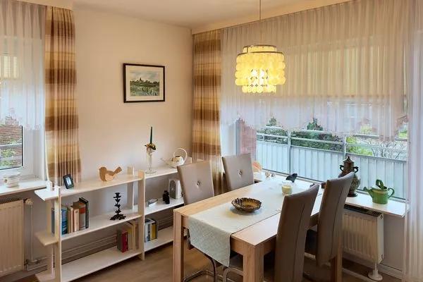 Essbereich der Ferienwohnung Meeresbrise in Wittdün auf Amrum Haus Seeadler Ferienwohnung Meeresbrise