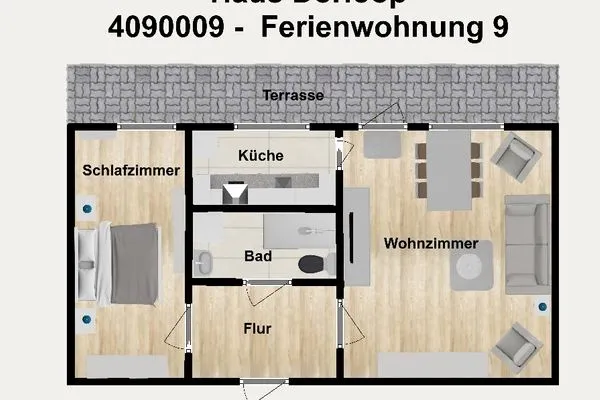 Grundriss Haus Dörloop Ferienwohnung 9