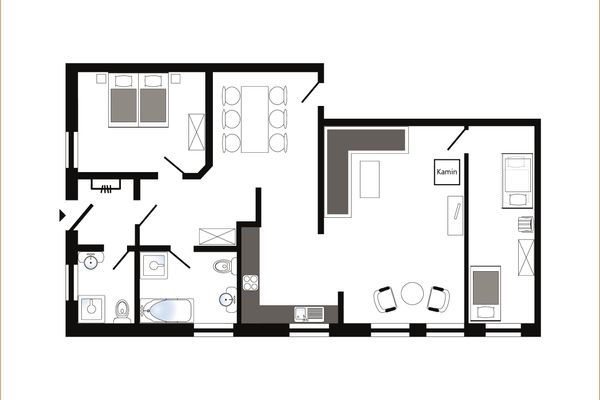  HW App. 1 Welt / Vollerwiek - Raumaufteilung