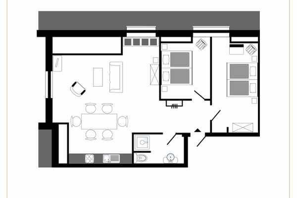  HW App. 8 Welt / Vollerwiek - Wohnungsaufteilung