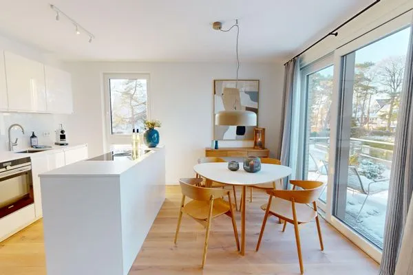 Wohnzimmer  Strandglück - mit Balkon, direkt am Strand